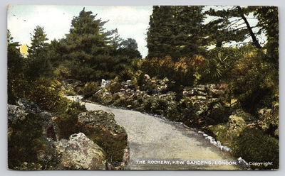 #ad Rockery Landscaped Pathway Royal Botanic Gardens Kew London Postcard $5.25
