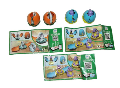 Kinder Surprise Natooks Hatching Dinosaur Eggs Mini Toys - Lot Of 4