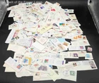 0.65lbs Mixed Lot of Collectable Used USA Stamps Cut from Envelopes