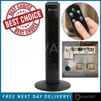 28 BLACK TOWER FAN OSCILLIATING ELECTRIC STANDING FLOOR FAN WITH REMOTE CONTROL