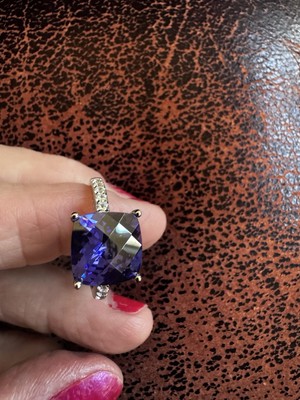 Tacori IV Simulierter Lolith Ring 925 Silber Diamonique & Kissenschliff Gr. 10 O-86