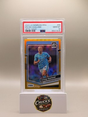2023-24 Panini Donruss Fifa - Optic Erling Haaland #89 Gold Prizm /10 Man City