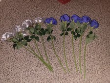 5 Blue Roses, 4 Silver Roses