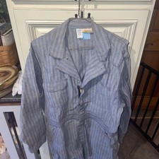 Vintage Wrangler Coveralls Mens 42 Blue Herringbone Work Wear Mechanic Stains