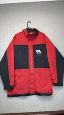 Dale Earnhardt Jr Jacket Mens Large NASCAR Racing Red Black Budweiser Coat