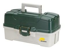 Plano 3-Tray Tackle Box With Dual Top Access, Dark Green Metallic/off
