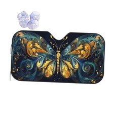 Blue13 Foldable Sun Shade for Cars - Blue Butterfly Windshield Sunshade