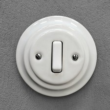 White Porcelain 1-Gang Two-Way Slim Rocker Switch Flush Mount