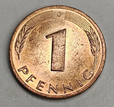 1995-D Germany 1 One Pfennig - Circulated German Copper Plated Steel World Coin