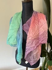 Sarah's Silks Lot fo 2 Scarves Pastel Ombre GUC 21 inch Squares