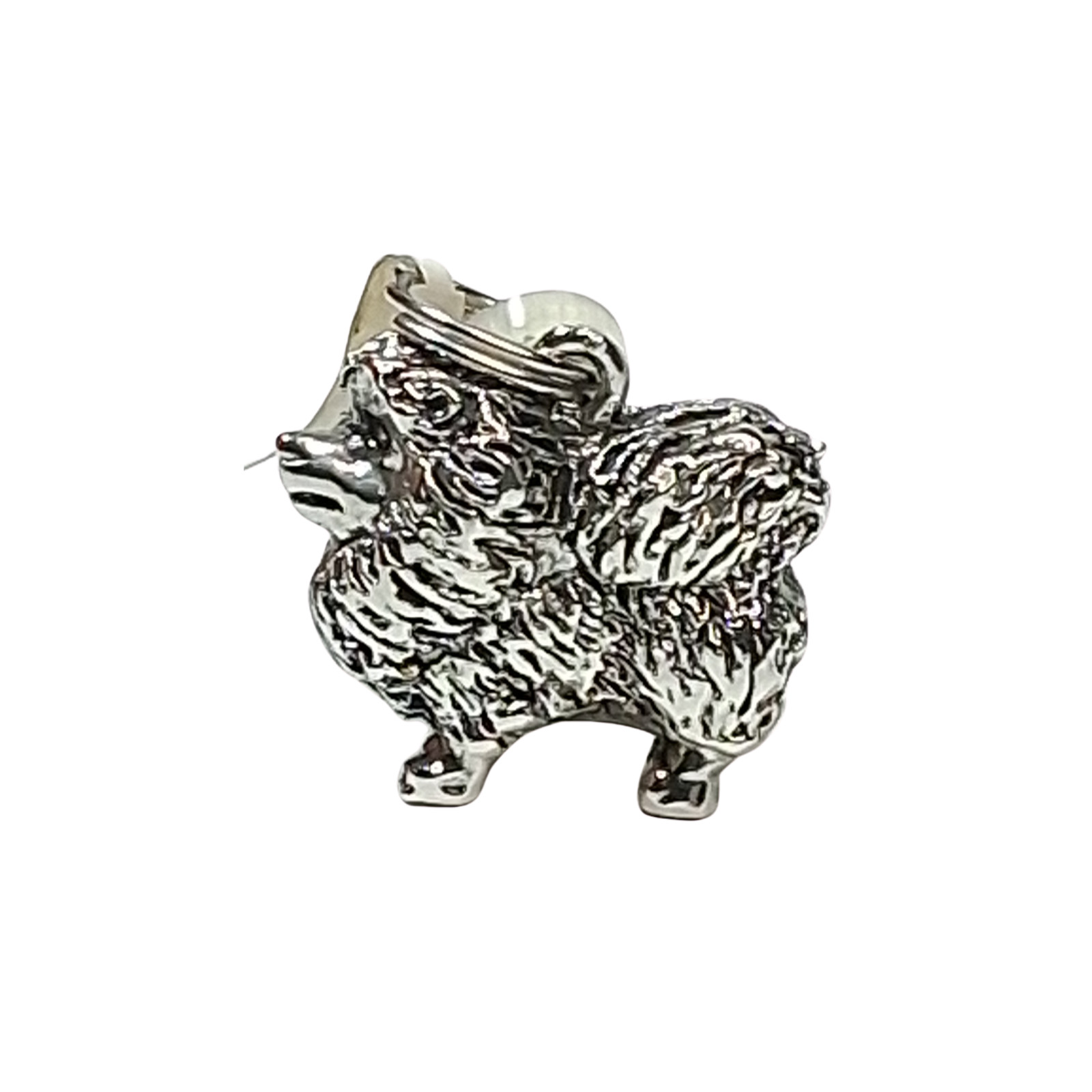 Bracciale Charm Cane Pomerania Massiccio Tono Argento Accessori Gioielli 1/2" foto 2