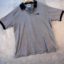 Lee Sports Mens Polo Shirt Gray Black Giants Vintage VF Knitwear Size XL