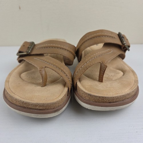Sandalias Colección Clarks Brynn Madi Tostadas Tanga Punta Lazo Corcho Cuña Mujer Talla 7 - Imagen 9 de 11