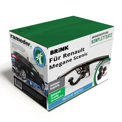 Brink Anhängerkupplung abnehmbar & 13poliger E-Satz für Megane Scenic 08-16 TOP