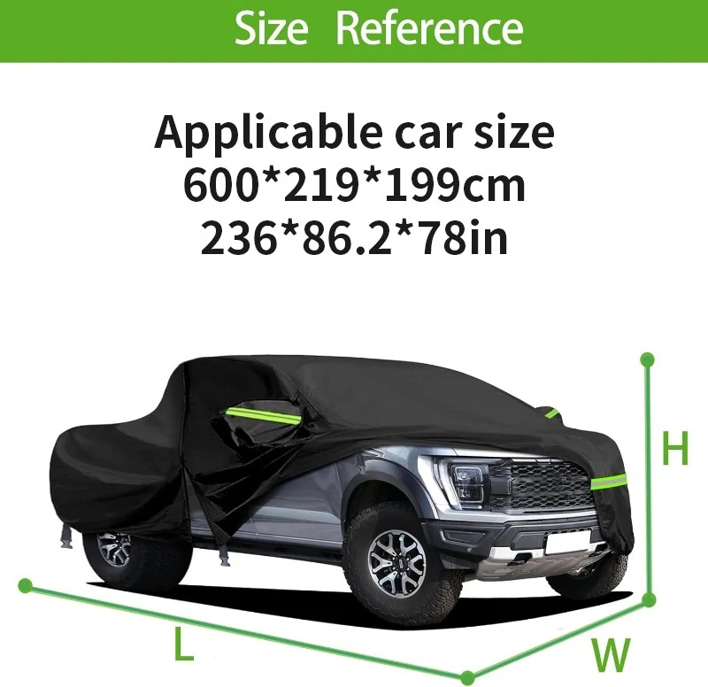 190T 236in length Car Cover Waterproof Rainproof Dust Sunproof For Toyota Tacoma — 第 2/4 张图片