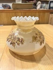 Vintage Milk Glass Floral Hurricane Lamp Chimney Shade