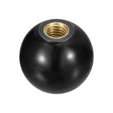 M8 Copper Thread 25mm Dia Threaded Ball Knobs for Machine Handle, Black