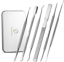 Ingrown Toenail Removal Tool Kit - 6 Piece Pedicure  Manicure Tools Set with Na