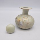 Hand Painted Signed Ceramic Perfume Bottle with Stopper Yellow Rose 3.5" T — photo 9