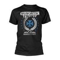 Agnostic Front - Blue Iron Cross Black T-Shirt, Front & Back Print Small