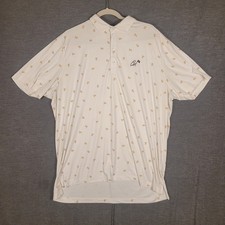 Johnnie-O Featherweight Performance Polo Shirt White Party Fowl AOP Men's XL