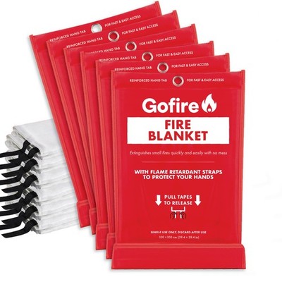 Adult Fire Blanket - Fiberglass Flame Resistant Blanket for Kitchen Fires, Re...