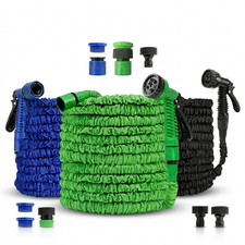 Expandable Garden Hose Pipe Anti Kink With 7 Function Water Spray Gun Magic Hose
