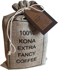 100 Hawaiian Kona Coffee, Genuine Extra Fancy, Fresh Roasted   1 lb Burlap Bag
