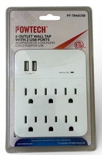 New 6 port Wall power outlet 2 USB ports charger Surge protector lightingproof
