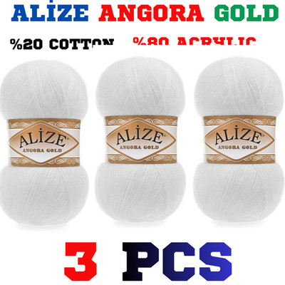 ALIZE ANGORA GOLD 55 WHİTE Yarn Color, 80% acrylic, 20% wool,sweaters,baby blank