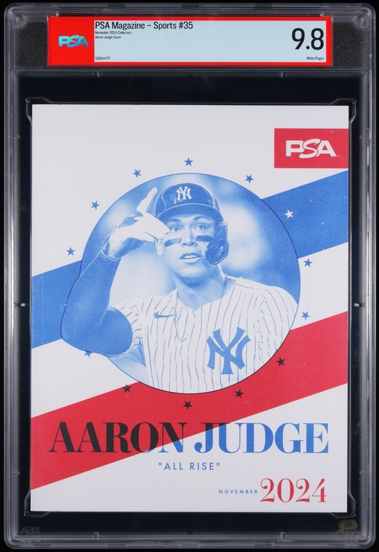 COLLECTORS PSA MAGAZINE – SPORTS #35 NOVEMBER 2024 AARON JUDGE PSA Graded 9.8