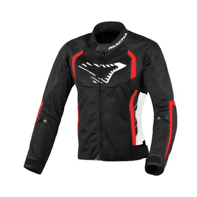 MACNA MOTORRADJACKE SOMMER PERFORIERT ATMUNGSAKTIV DAMEN BLACK WHITE RED GRISCA