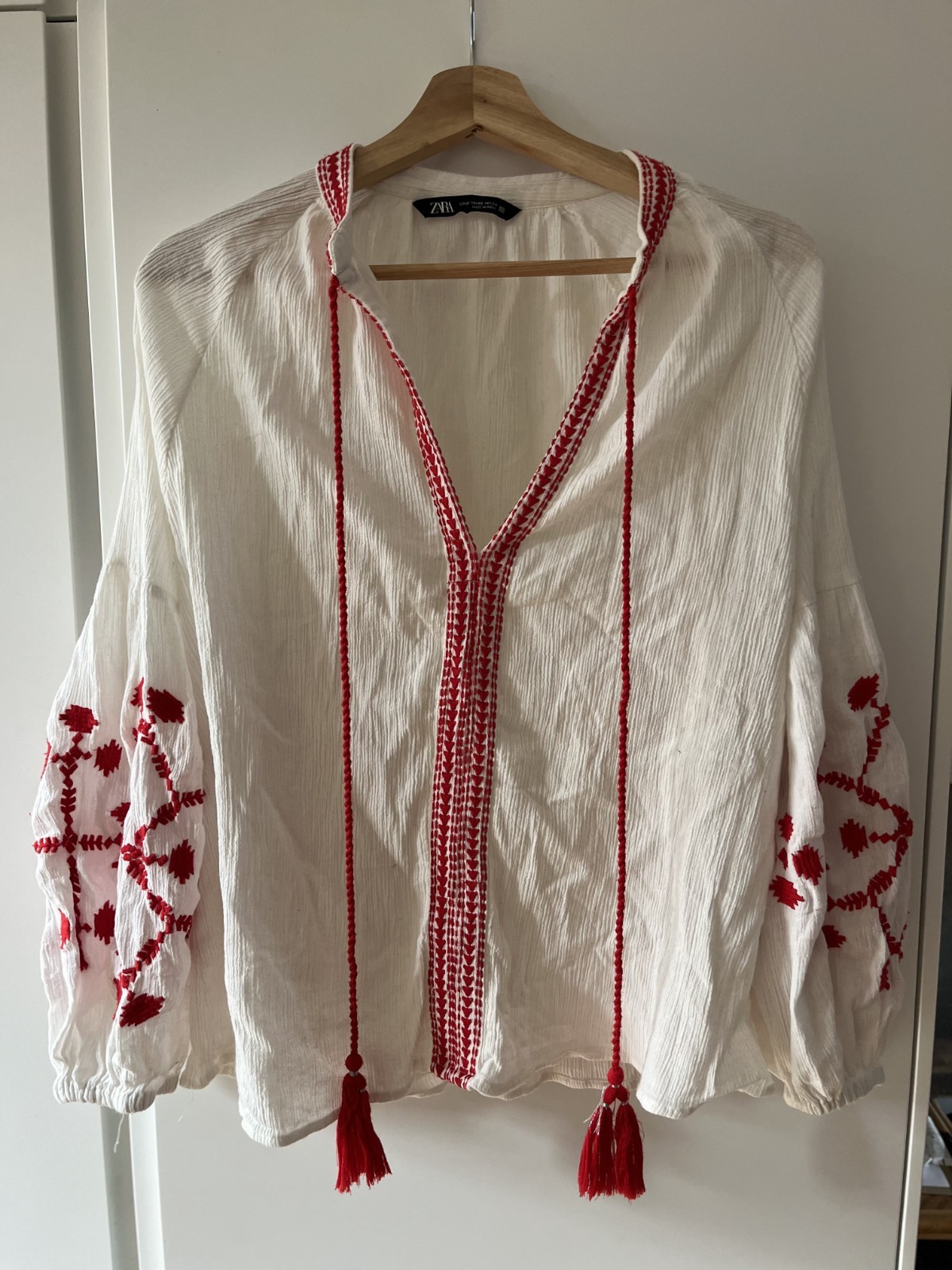 BLUSA TOP BOHO BORDADA ZARA