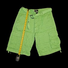 Men's Green Cargo Style Shorts With Belt
