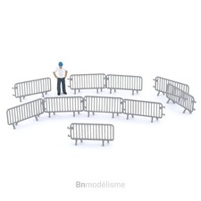 HO Lot 10 Barrières Vauban 1/87 H0 Ville Police Chantier Sécurité Décor Maquette