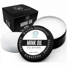 Premium Quality Mink Oil 3.40Z - Best for Boots, Shoes - Leather Shoe Black 