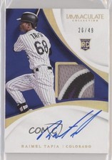 2017 Panini Immaculate Rookie Gold 26/49 Raimel Tapia #122 Patch Auto 4ib