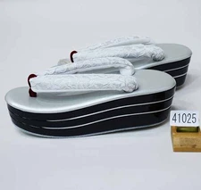 Sandals, heel height, 3-core, 3-tier, white lace thong, one size fits, 24.0cm,