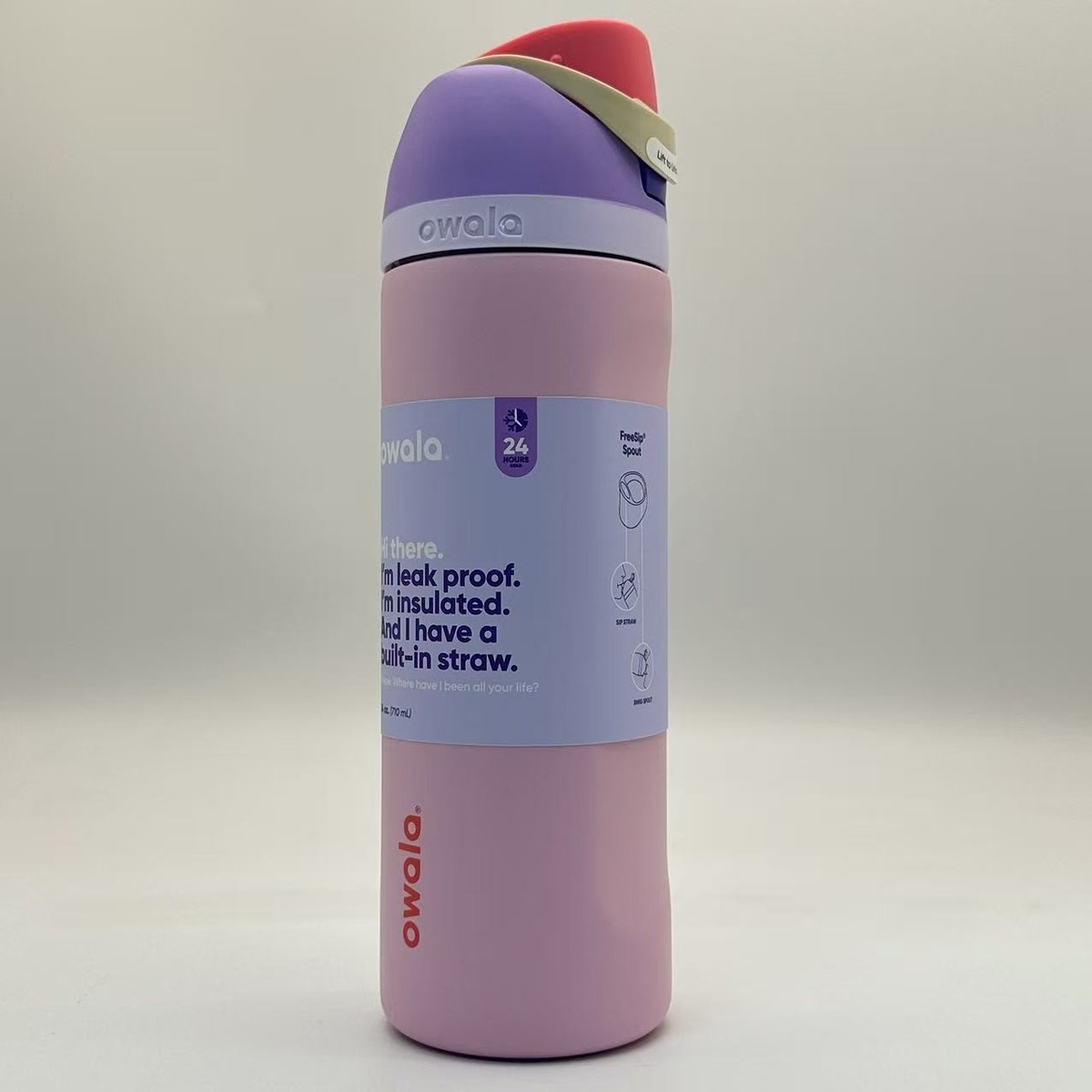 Owala 24 oz. FreeSip Stainless Steel Water Bottle pink - Blossom
