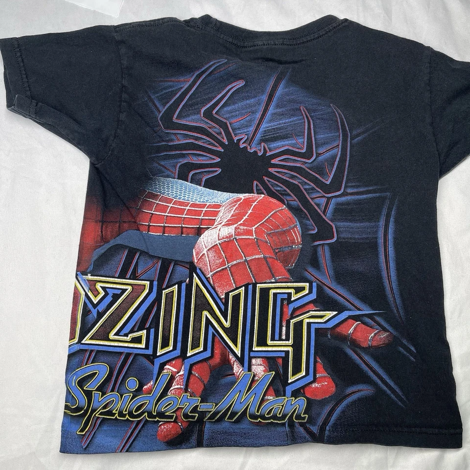 Vintage Y2K Marvel Spider-Man Graphic Tee Youth Small 6/7 Double Sided Print - Image 4 of 4