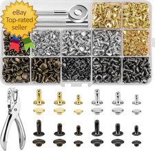 480 Sets Rivets for Leather 4 Colors 3 Sizes Leather Rivets Kit Double Cap Rivet
