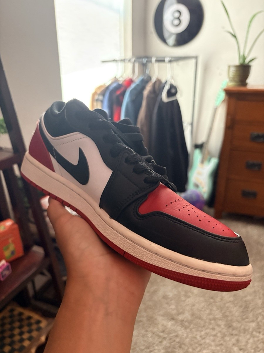 Jordan Air Jordan 1 Low Bred Toe 2.0 553558-161 Black Red White