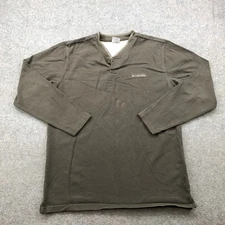 Columbia Henley Shirt Mens Large Brown Long Sleeve Outdoors Pullover Button Up