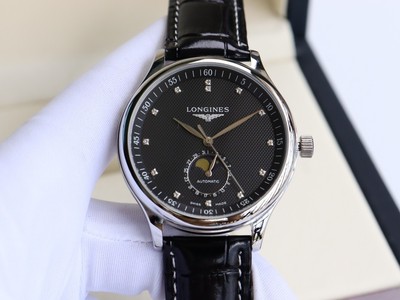 Longines Master Collection Moon Phase 40mm Black Diamond Dial Automatic Men's Wa