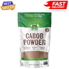 Carob Powder, Dry Roasted, 12 oz, NOW Foods