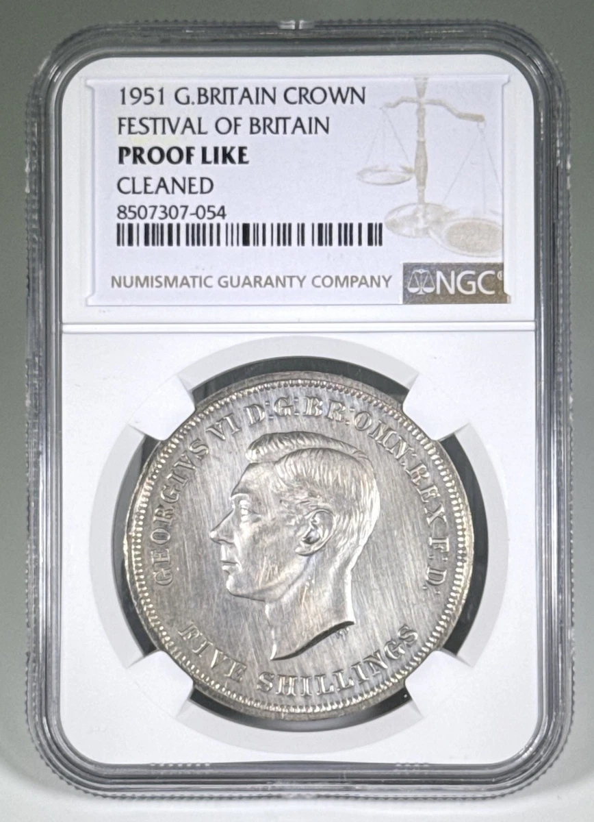 コレクション NGC PL63 1951 G.Britain Crown GREAT BRITAIN 1 Crown 1951, George VI, NGC MS 63 UNC PL Proof-Like