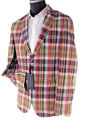 Tommy Hilfiger men's casual plaid jacket size 50 slim fit