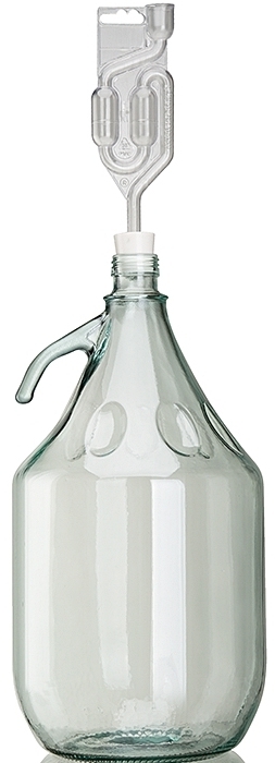 SET 4tlg. 5L Gärballon Flasche + Stopfen + Gärröhrchen+VERSCHLUSS Wein machen