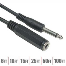 6-100FT 1/4 6.35mm Mono Male to Female Audio ...