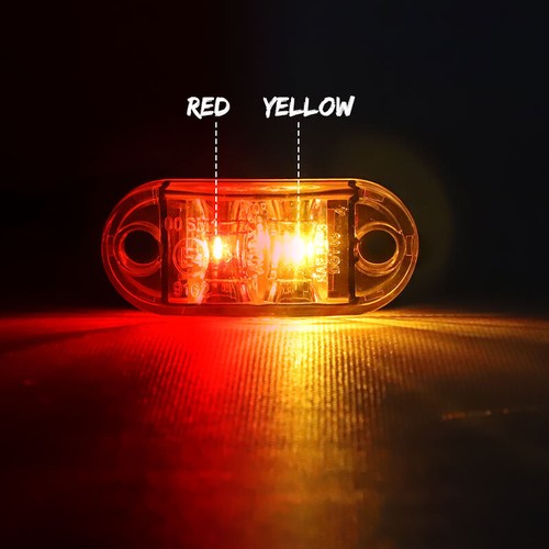 White Red Amber Led Clearance Light Side Marker Trailer Truck Caravan UTE 12/24V - Picture 56 of 77